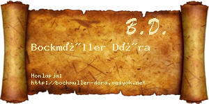 Bockmüller Dóra névjegykártya